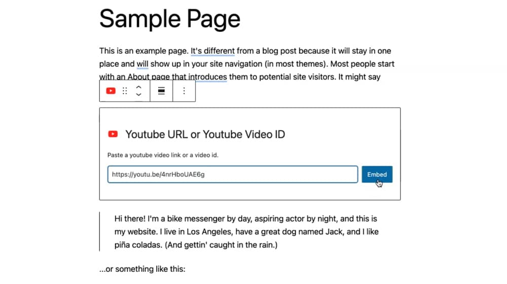 Better Youtube Embed Block