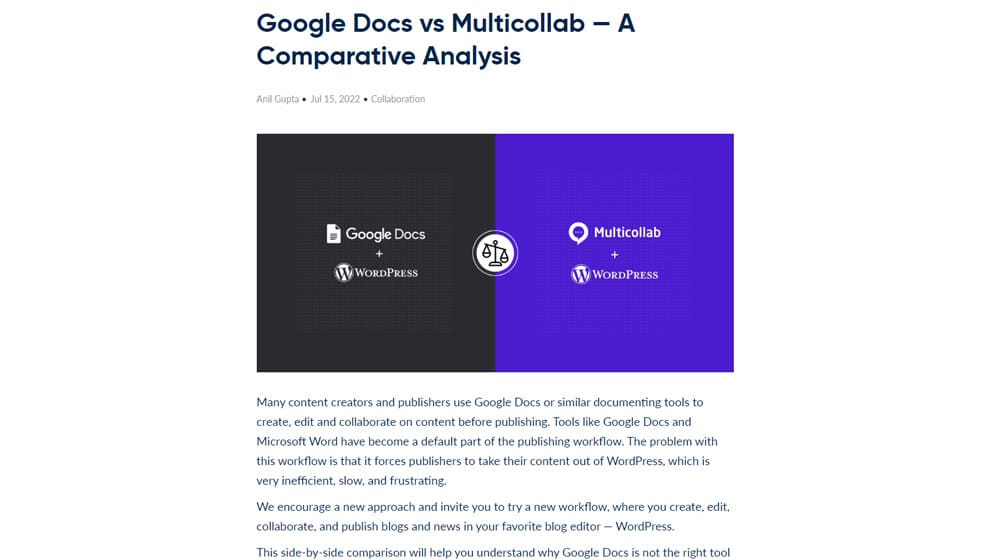 Google Docs Vs Multicollab