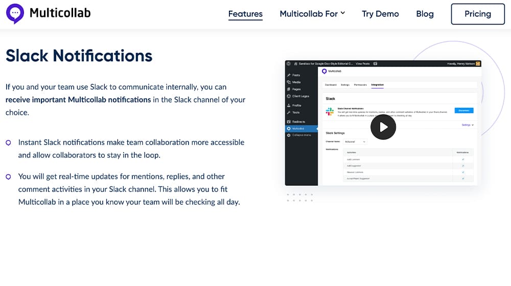 Multicollab Slack Notifications