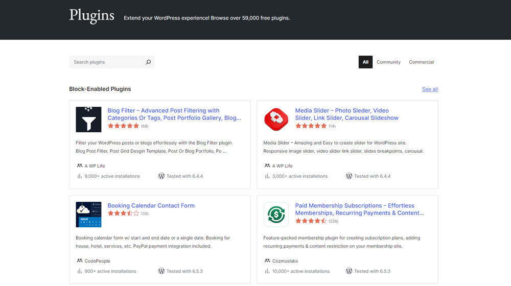 Various Wordpress Plugins