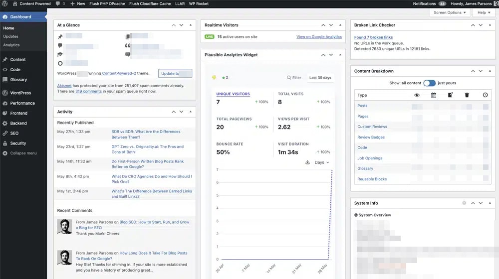 Wordpress Dash Plausible