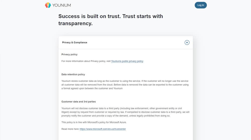 Younium Trust Page