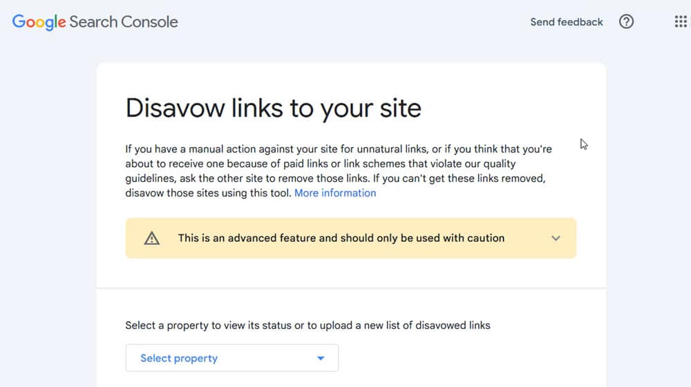 Google Search Console Disavow Links