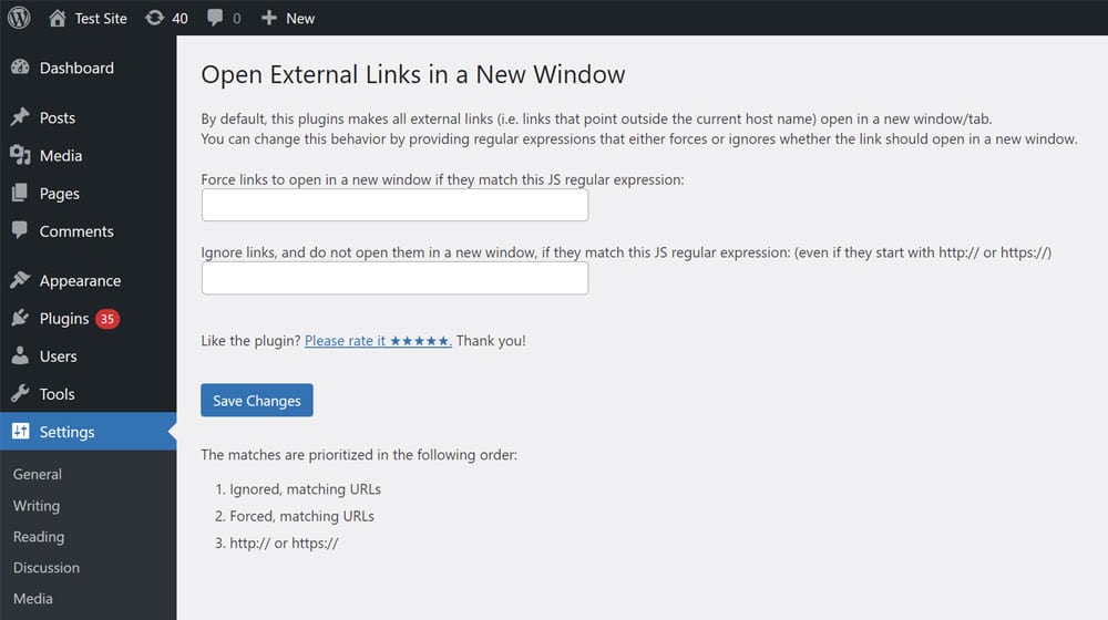Open External Links In A New Window