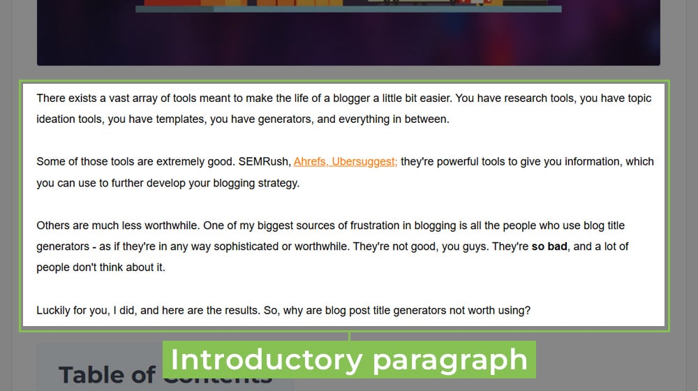 Your Introductory Paragraph