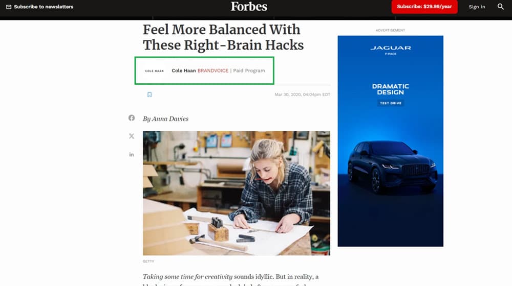 Advertorial Links