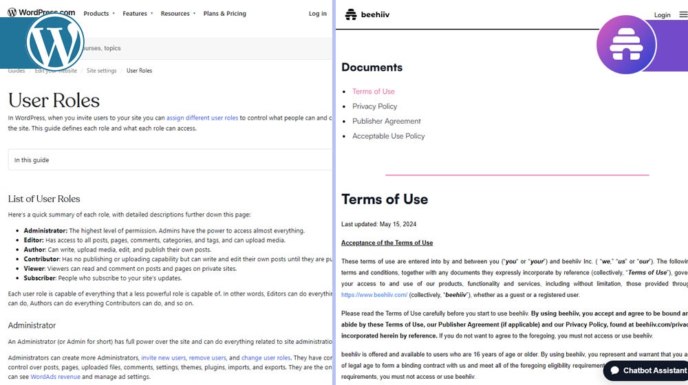 Wordpress Vs Beehiiv Rights And Ownership