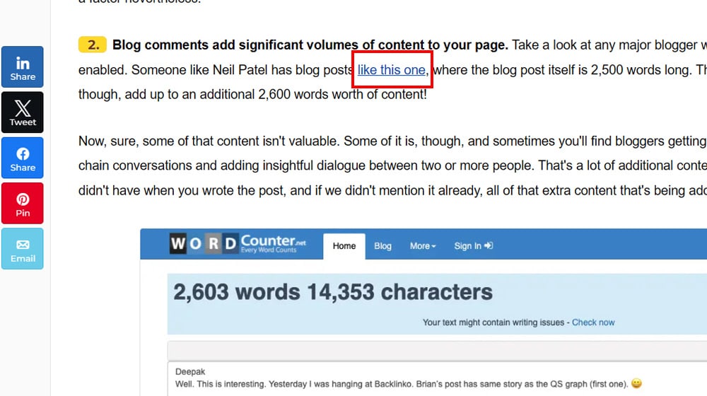 The Post Might Have Internal Links