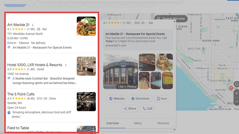 Placement In Local Search