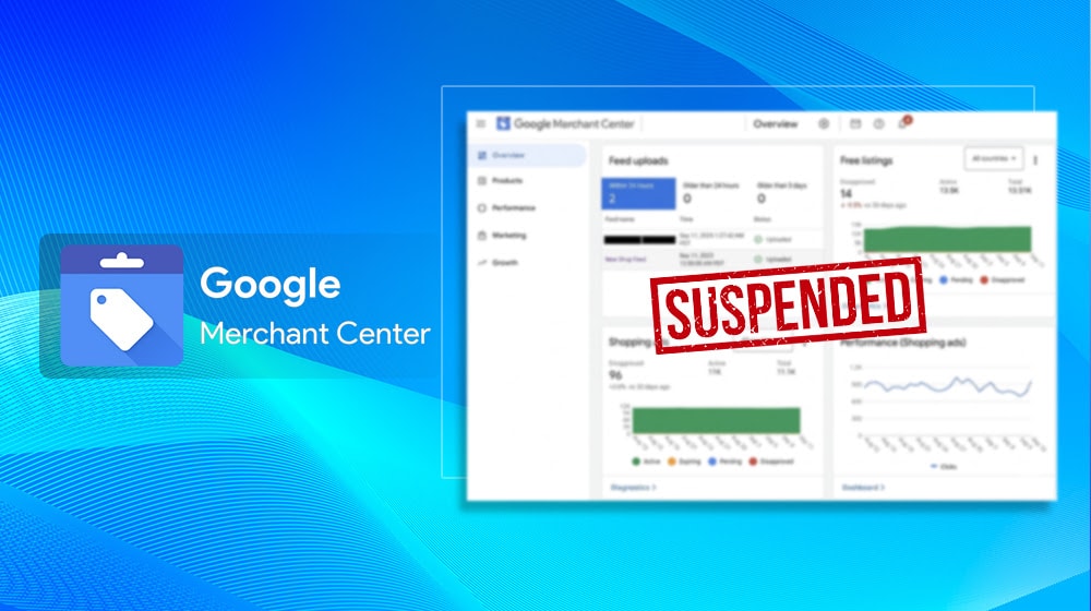 Google Merchant Center Account Suspension Warning Screen